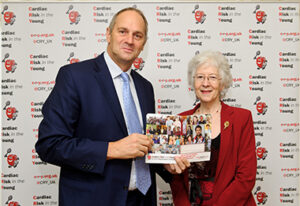 CRY Patron Sir Steve Redgrave & Alison Cox MBE with the new myheart booklet