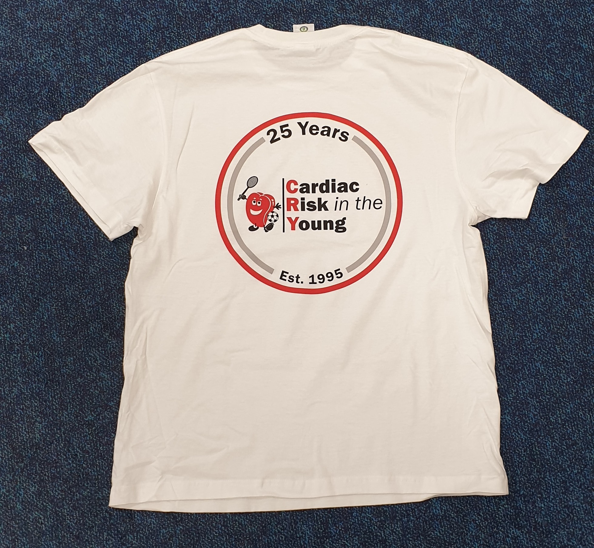 Adults T-shirt – CRY 25th Anniv Logo Double Sided (Office Stock) - Image 2