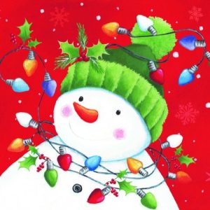 Snowman and Festive Lights