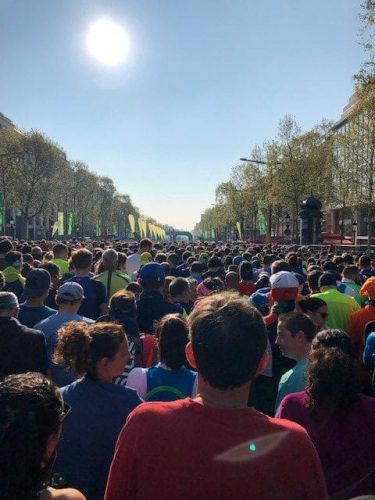 Looking towards the start on the Champs-Elysees.